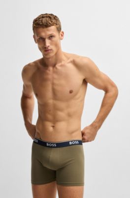 Paquete de tres calzoncillos b&oacute;xer en algod&oacute;n el&aacute;stico con logos, Fantas&iacute;a