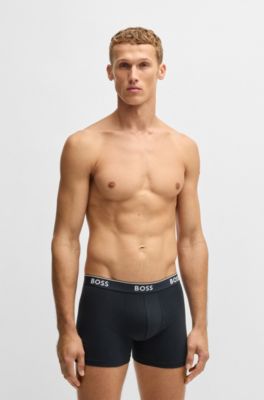 Paquete de tres calzoncillos b&oacute;xer en algod&oacute;n el&aacute;stico con logos, Fantas&iacute;a