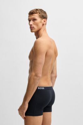 Paquete de tres calzoncillos b&oacute;xer en algod&oacute;n el&aacute;stico con logos, Fantas&iacute;a