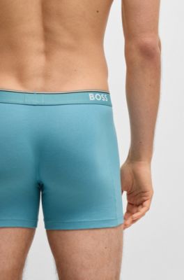 Three-pack of logo-waistband boxer briefs stretch cotton
