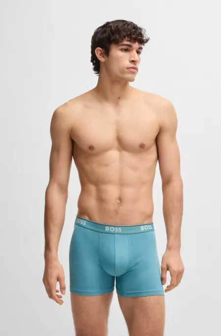 Three-pack of logo-waistband boxer briefs in stretch cotton