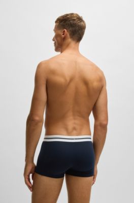 Paquete de tres calzoncillos de algod&oacute;n el&aacute;stico en dise&ntilde;os lisos y con monogramas , Fantas&iacute;a