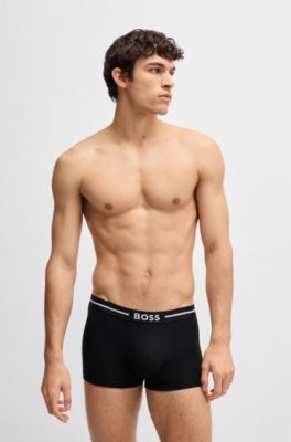 Paquete de tres calzoncillos de algod&oacute;n el&aacute;stico en dise&ntilde;os lisos y con monogramas , Fantas&iacute;a