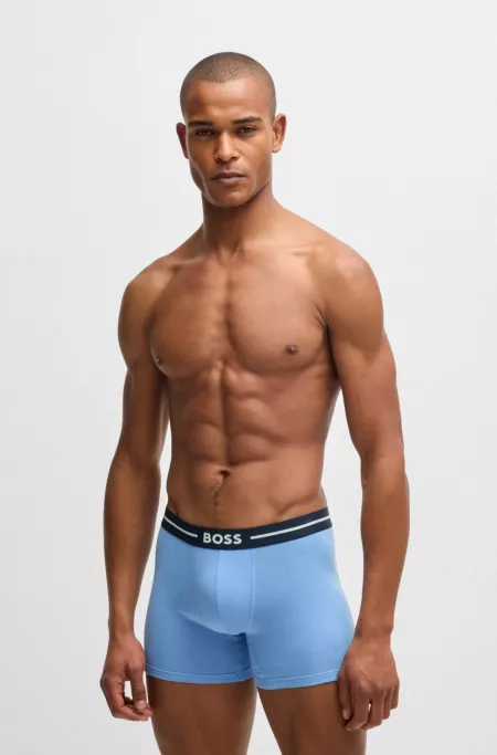 Three-pack of boxer briefs with logo stripe waistbands