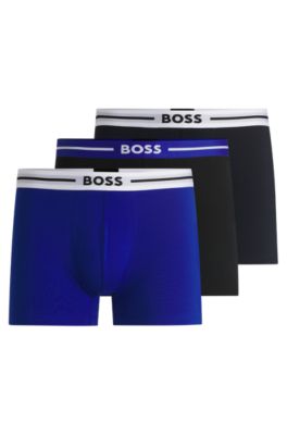 Three-pack of boxer briefs with logo stripe waistbands