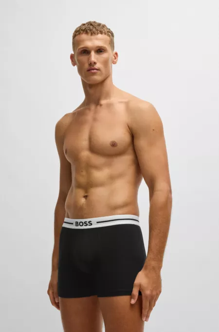 Three-pack of stretch-cotton boxer briefs with logo