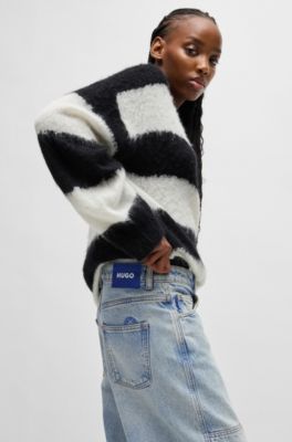 Baggy-fit jeans in blue rigid denim, Blue