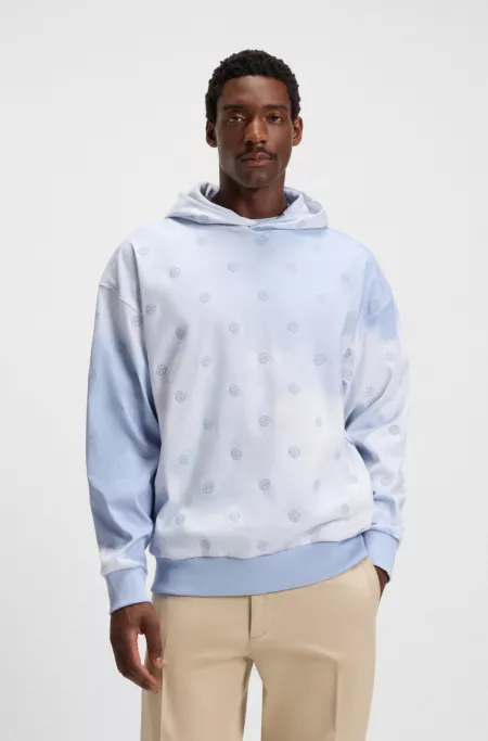 Cloud-artwork hoodie with Double B monograms