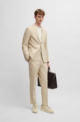 Mercerized-cotton slim-fit T-shirt with collar stripe, White