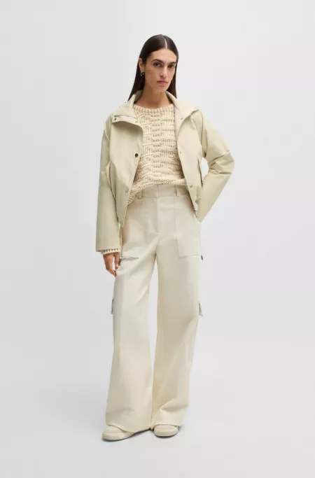 Hooded parka jacket in water-repellent fabric