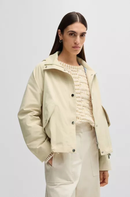 Hooded parka jacket in water-repellent fabric