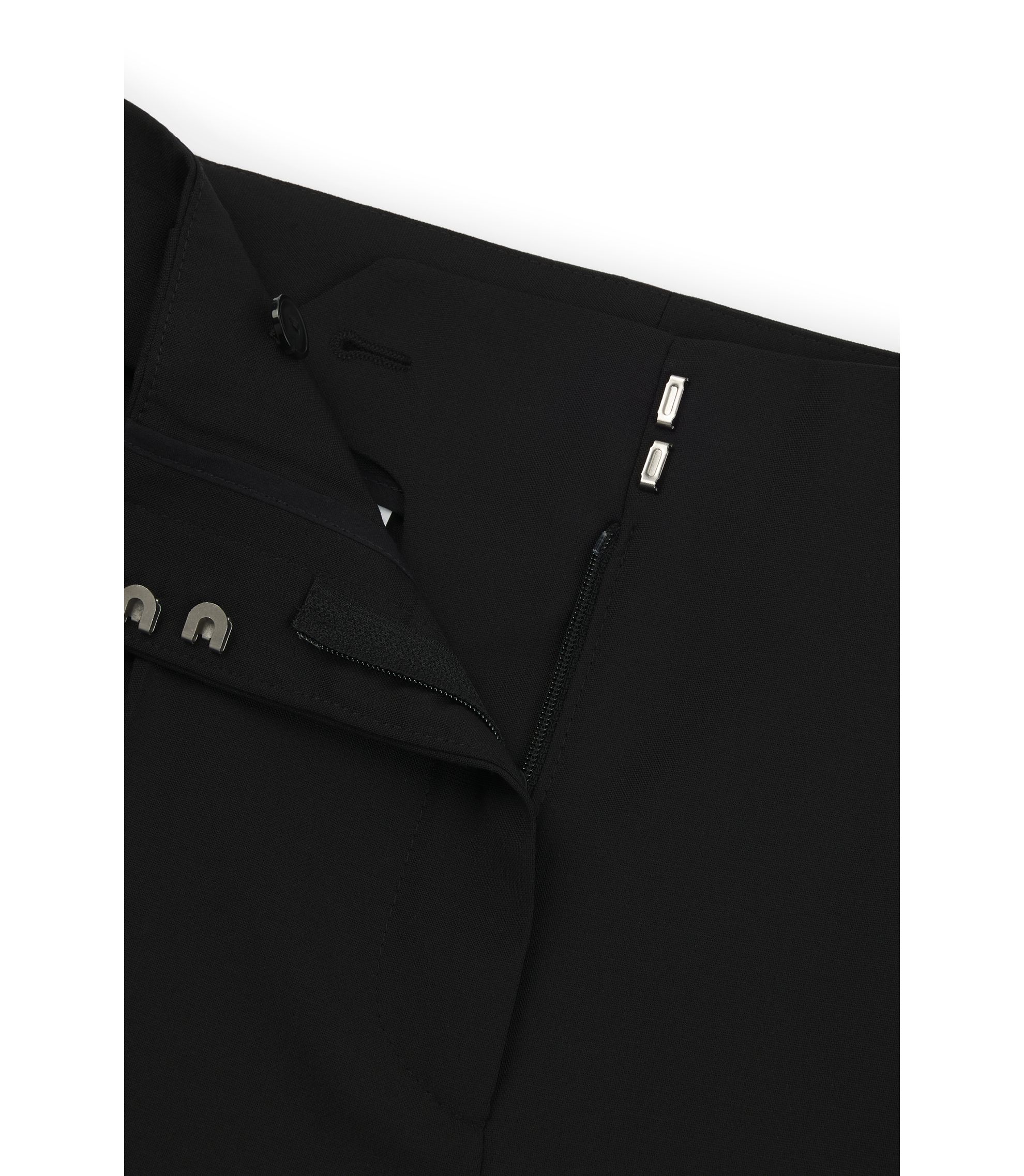 BOSS - Regular-fit high-waisted trousers in wool - Black