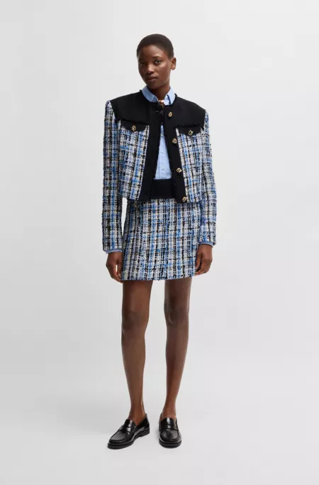Mini skirt in multicolored tweed