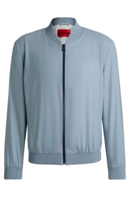 Slim-fit jacket in stretch-wool, Light Blue