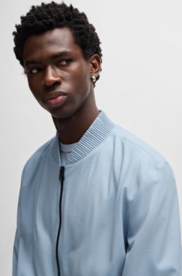 Slim-fit jacket in stretch-wool, Light Blue