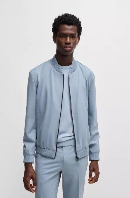 Slim-fit jacket in stretch-wool