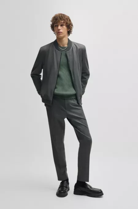 Extra-slim-fit trousers in micro-patterned stretch cloth