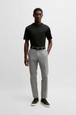 Regular-fit T-shirt with structured body, Black