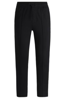 Pantalones de ch&aacute;ndal regular fit en algod&oacute;n con acabado mercerizado, Negro