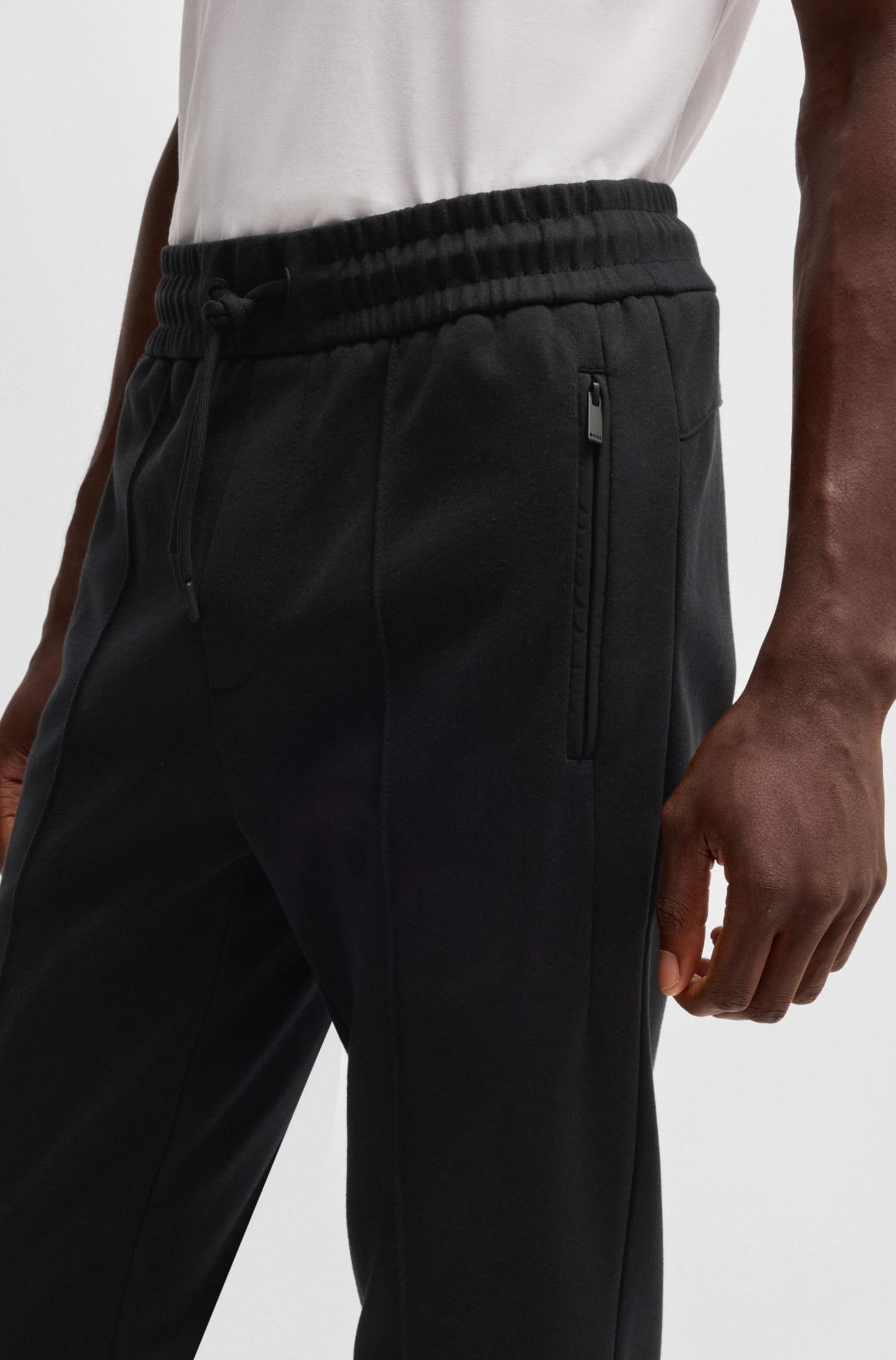 BOSS - Regular-fit tracksuit bottoms in mercerized cotton