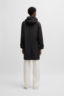 Chaqueta repelente al agua con interior desmontable de forro polar, Negro