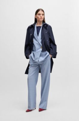 Chaqueta repelente al agua con interior desmontable de forro polar, Azul oscuro