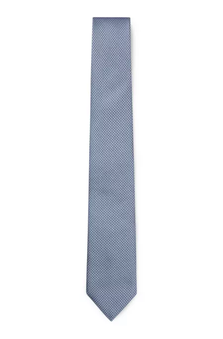 Silk-blend tie with jacquard-woven pattern