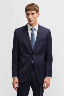 Silk-blend tie with jacquard-woven pattern, Light Blue