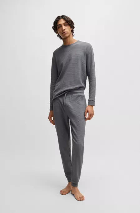 Embroidered-logo pyjama bottoms in a cotton blend