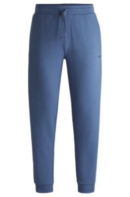 Pantalones de pijama de algod&oacute;n con logo bordado, Celeste