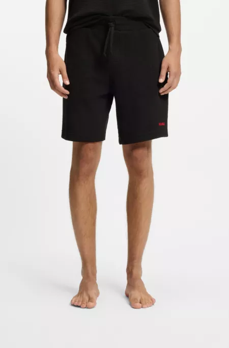 Embroidered-logo pyjama shorts in a cotton blend