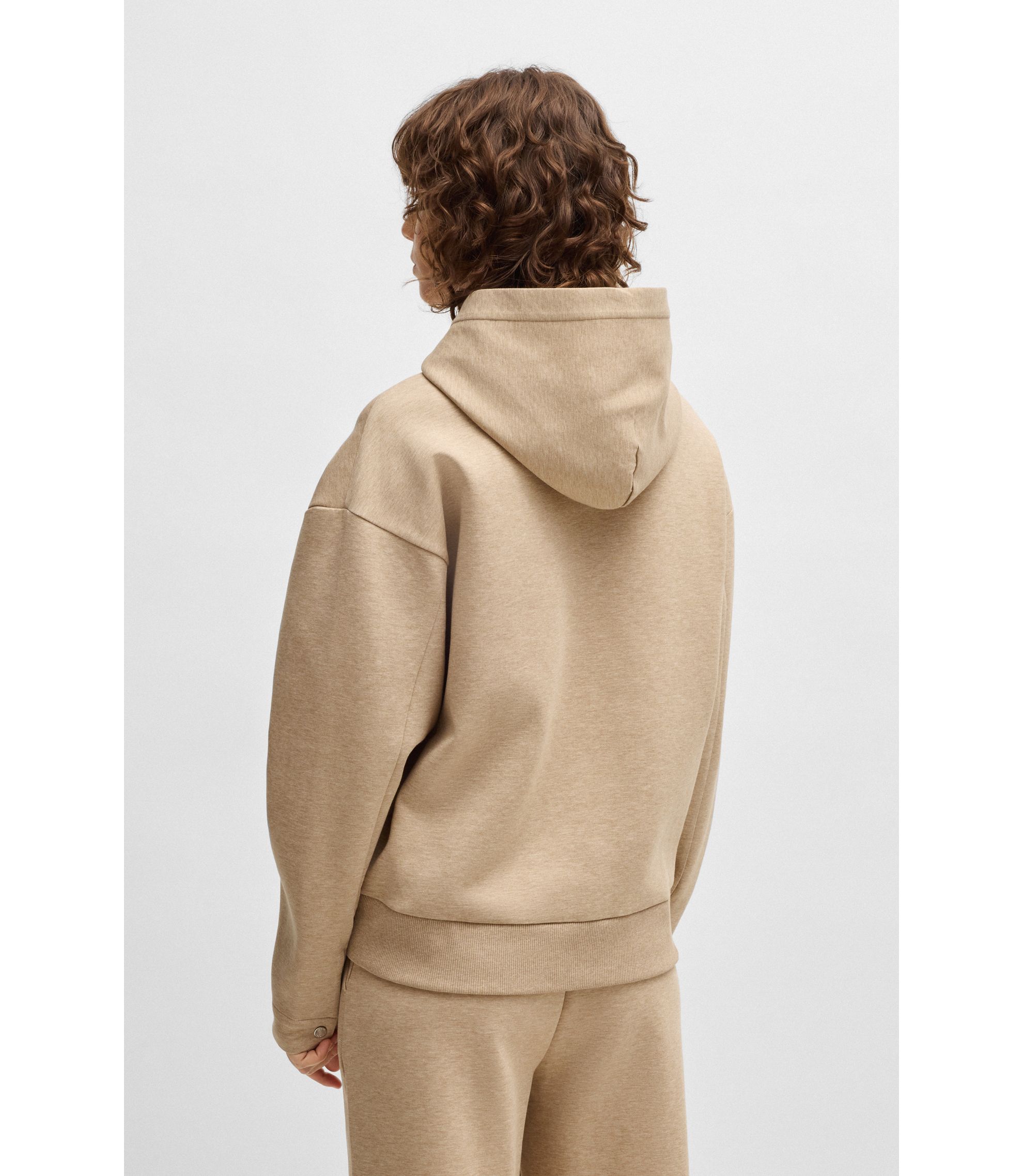 BOSS Hoodie with Double B monogram Beige