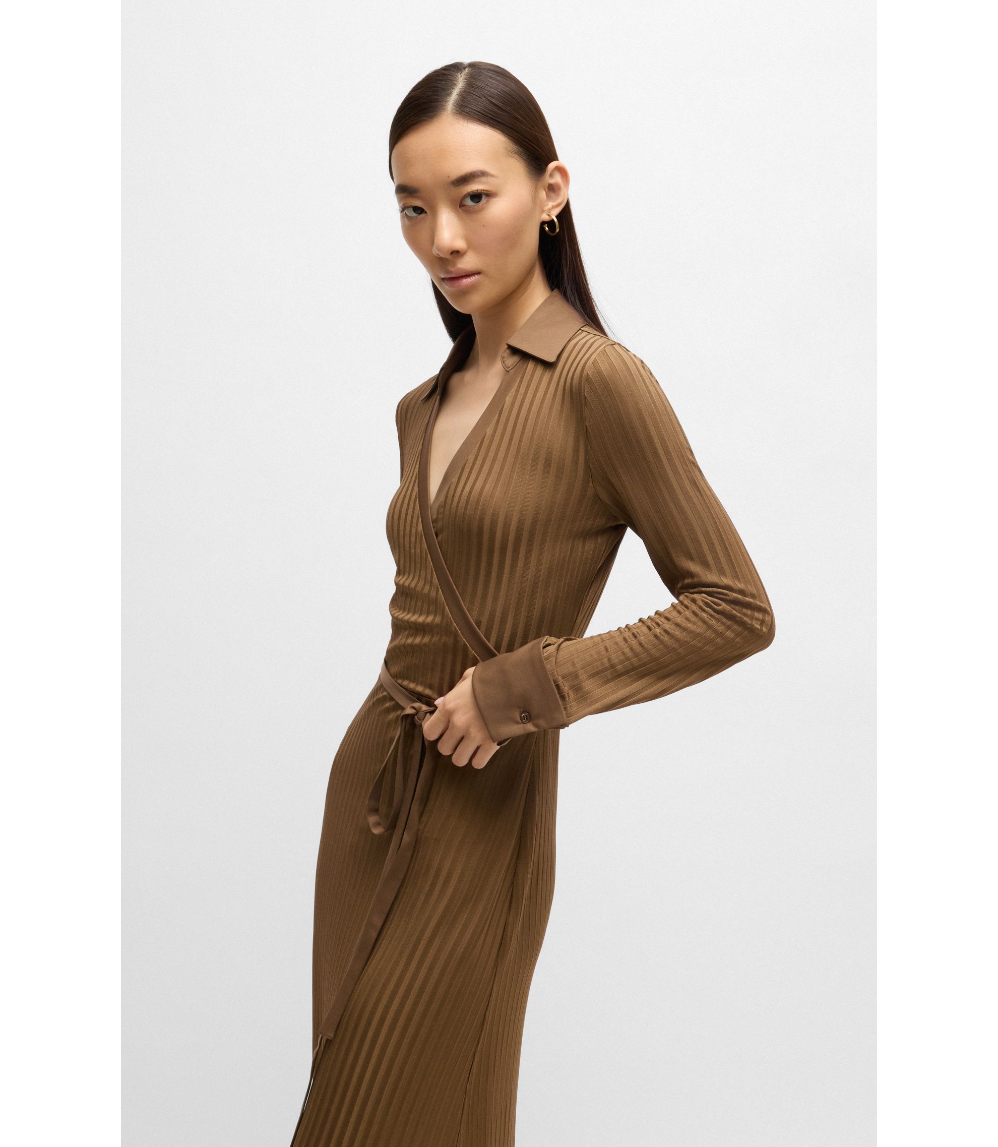 ワンピース andmary Rojina ribbon dress brown ANDMARY】Rojina ribbon dress