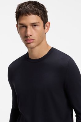 Pull &agrave; col rond, Bleu fonc&eacute;