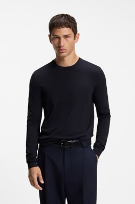 Pull &agrave; col rond, Bleu fonc&eacute;