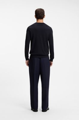 Pull &agrave; col rond, Bleu fonc&eacute;