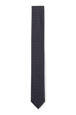Formal tie with all-over jacquard pattern, Dark Blue
