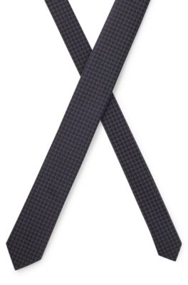 Formal tie with all-over jacquard pattern, Dark Blue