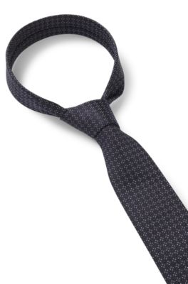 Formal tie with all-over jacquard pattern, Dark Blue