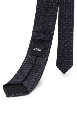 Formal tie with all-over jacquard pattern, Dark Blue