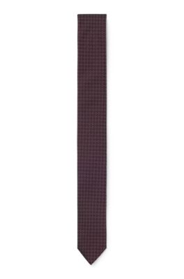 Formal tie with all-over jacquard pattern, Dark pink