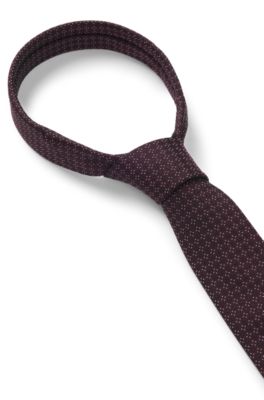 Formal tie with all-over jacquard pattern, Dark pink