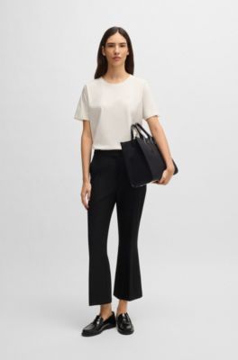 Camiseta de algod&oacute;n mercerizado con monograma Double B, Blanco