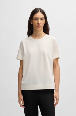 Camiseta de algod&oacute;n mercerizado con monograma Double B, Blanco