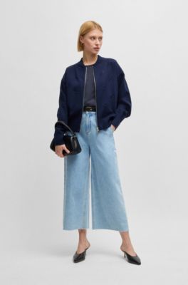 Camiseta de algod&oacute;n mercerizado con monograma Double B, Azul oscuro