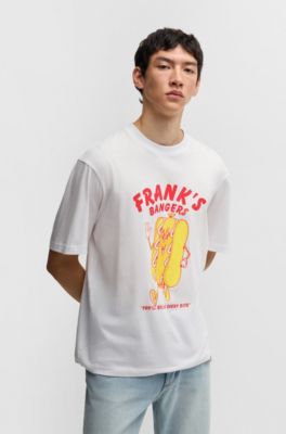 T-shirt Regular en jersey de coton avec motif artistique saisonnier, Blanc