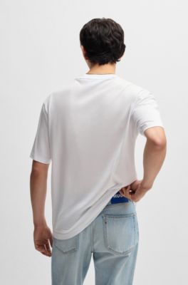 T-shirt Regular en jersey de coton avec motif artistique saisonnier, Blanc