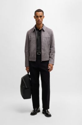 Polo de algod&oacute;n mercerizado con microestampado, Negro