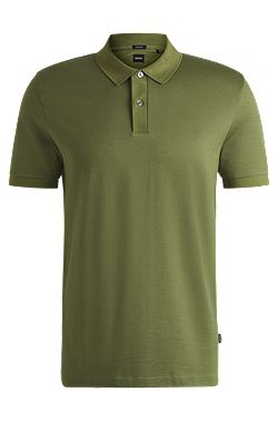 Polo en coton mercerisé à micro motif