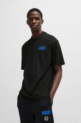 HUGO Tshirt en jersey de coton avec logo